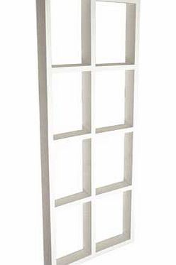 A sleek and simple way for storing CDs or DVDs. can be used either vertically or horizontally on the wall. Capacity up to 8 DVDs or 19 CDs in each section. making up to 64 DVDs or 152 CDs per unit. Depth of wooden shelf 4.5cm deep. White painted fini