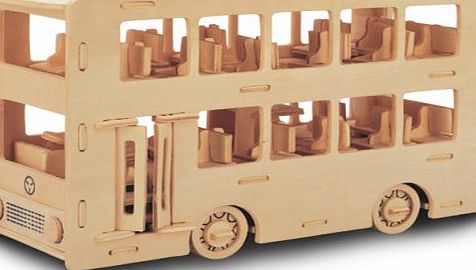 Unbranded Double-Decker Bus - Woodcraft Construction Kit- Quay
