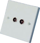Unbranded Double Flush MountingCoaxial Outlet ( Flsh Dbl