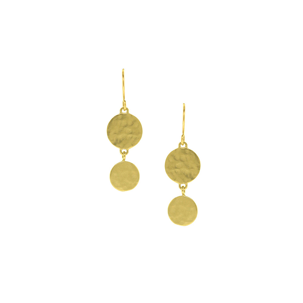 Unbranded Double Hammered Disc Drops - Gold