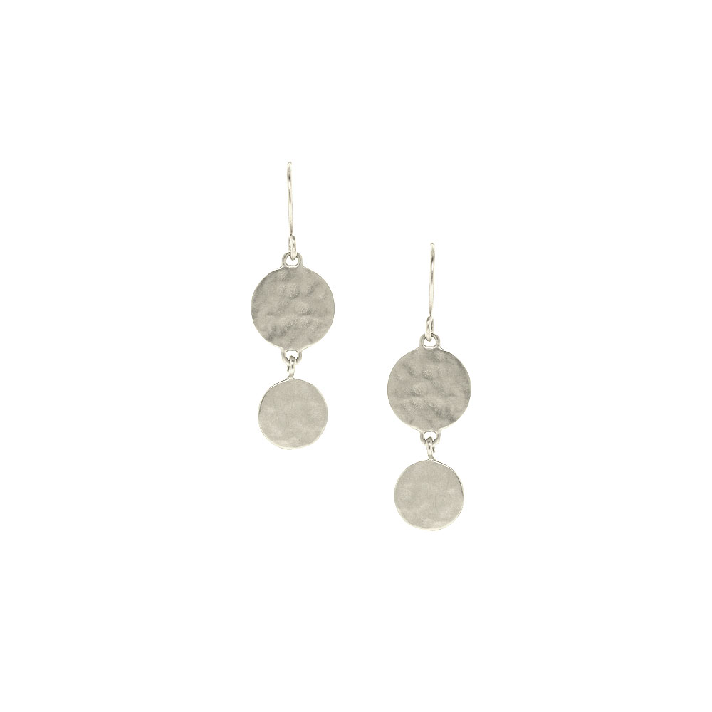 Unbranded Double Hammered Disc Drops - Silver