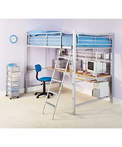 Double High Sleeper with Work Station and Firm Mattress