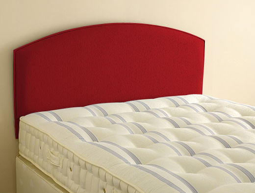 Subtle curved headboard finished in raspberry faux suede. A simple but stylish headboard (Size: Doub