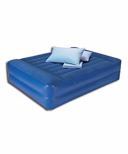 Flocked PVC airbed with electric pump. AC electric