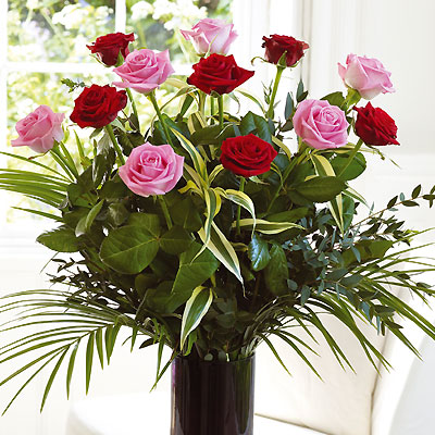 Unbranded Dozen Luxury Mixed Rose Vase