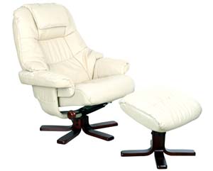 Unbranded Dragan cream recliner and footstool