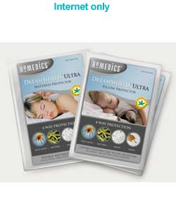 Set comprises - 1 mattress protector and 2 regular pillowcases.Gives 4-way protection from dust mite