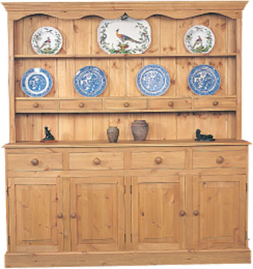 Great wall filler  this four door wide Sussex pine dresser also has four drawers and 5 charming spic