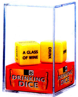 This drinking dice set offers light-hearted amusement for the office, bar or home.