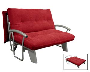 Metal mechanism sofa bed with sprung beech slats and modern looks . Easy to use push-pull mechanism.