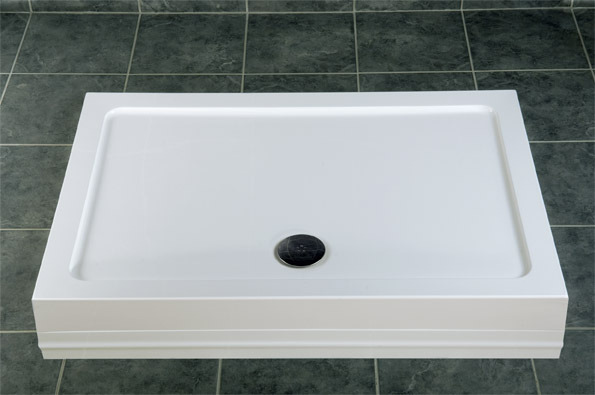 Unbranded EASYPLUMB 1100x800x140 Shower Tray Stone Resin