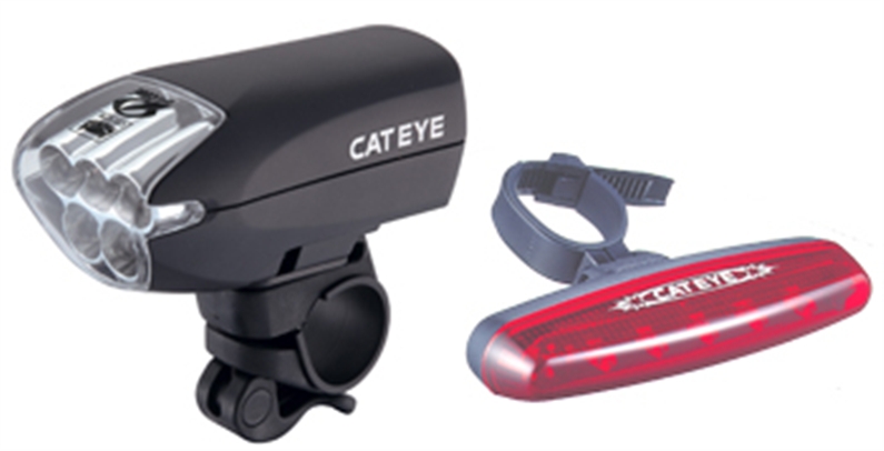 BRIGHT AND COMPACT FRONT AND REAR LED SET WITH MULTIPLE CONSTANT AND FLASHING MODES. ALL CATEYE