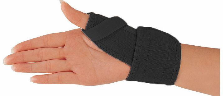 Supports painful or injured thumb joint. Ideal for carpel tunnel syndrome. Suitable for sprains or arthritic pain. Lightweight and breathable. Velcro fastening.