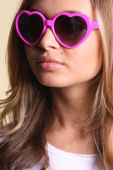 Unbranded Elea Pink Heart Shape Sunglasses