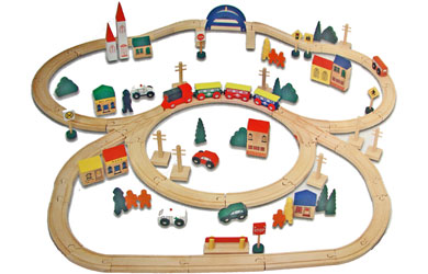 Unbranded Electronic Wooden Train Set