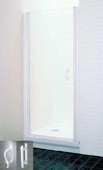 Unbranded Elegance Semi Frameless Shower Door ESD1 80cm: adj. 77-81cm (White) Left