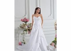 Unbranded Elegant Straps Sweetheart Satin Chapel Train