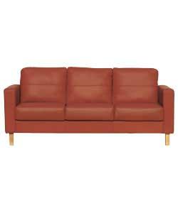 Elena Large Leather Sofa - Red