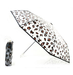Transparent umbrella with leopard print pattern. Show off your wild side with the Eleopard umbrella,