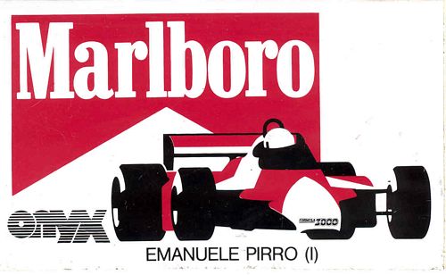 Emanuele Pirro Onyx Marlboro Championship Sticker (16cm x 10cm)