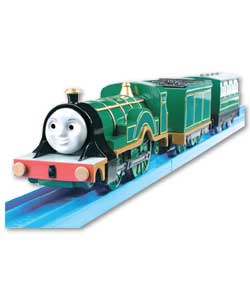 A beautiful engine with tender and passenger coach. Track not included. Requires 1 x AA battery