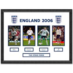 England`s World Cup 2006 Strike Force signed framed print