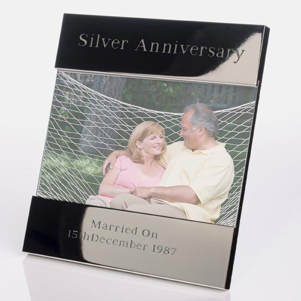 Unbranded Engraved Silver Anniversary Photo Frame
