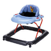 The Entry level baby walker features a padded backrest and tray for playing and eating. The walker i