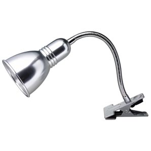 Handy flexible clip-on lamp for task lighting.   N