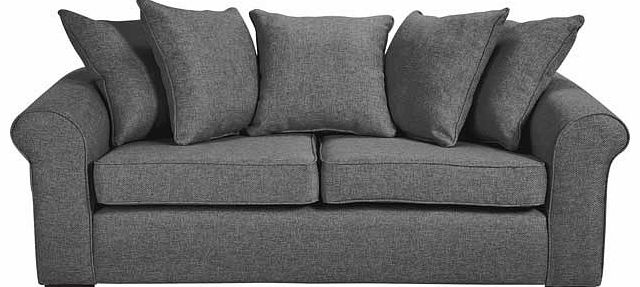 Unbranded Erinne Large Fabric Pillowback Sofa - Charcoal