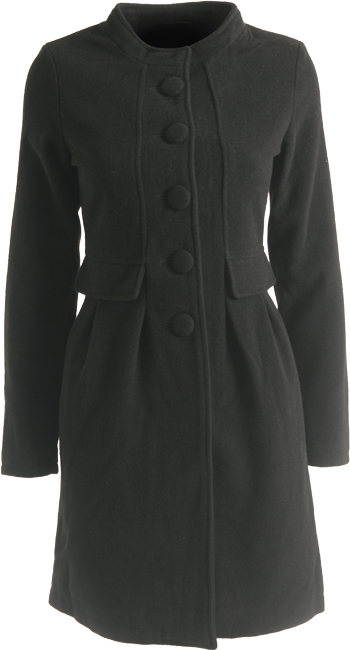 ErlinaLong length coat with pleat detail and faux pockets