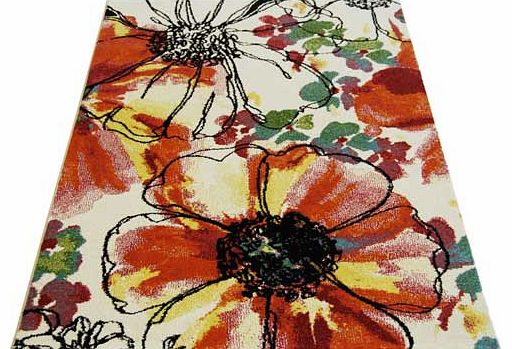 Superb eye catching floral design. woven in a luxurious heavyweight pile. with a wool like finish. A perfect centre piece for any area of the home. Suitable for surface shampoo clean. 100% polypropylene. Woven backing. Size L150. W80cm.