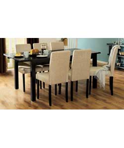 Unbranded Etna Black Ash Extendable Dining Table and 6 Chairs