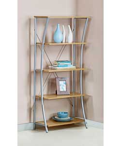 Oak and silver effect.3 internal shelves.Size (W)70, (D)30, (H)147cm.Weight is in excess of