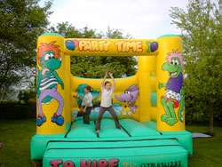 Jungle theme 3 year old classic bouncy castle previously used for hire. Good condition with