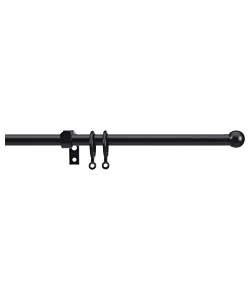 Unbranded Extendable Curtain Pole with Ball Finials - Black