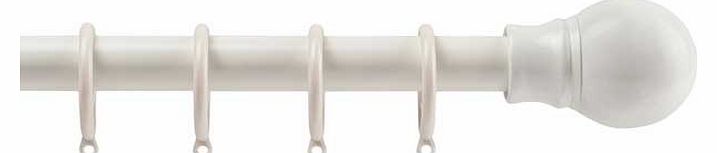 Unbranded Extendable Metal Ball Curtain Pole Set - Cream