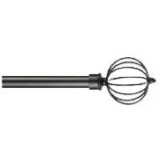 Extendable Metal Curtain Pole Cage Finial- Black