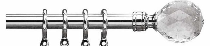 Unbranded Extendable Metal Prism Curtain Pole Set - Silver