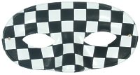 Wave the chequered flag with this black and white mask