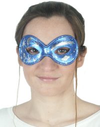 Celestial bodies from the night sky decorate this blue mask. Fantastic for out of this world