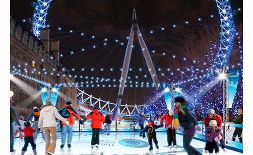Eyeskate at the London Eye Step into a winter wonderland at the London Eyeandrsquo;s very own open-air ice skating rink! Take to the ice at the aptly named Eyeskate situated directly in front of the Eye on Londons South Bank where twinkling lights ad