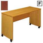 (F) Scandinavian Real Wood Veneer Mobile Desk Return-Mahogany