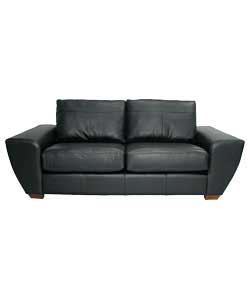 Fabrizo Large Leather Sofa - Black