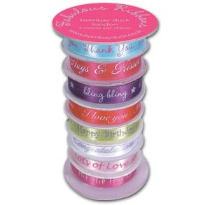 Fabulous Amelie Ribbons - Set of 8 These gorgeous satin ribbons come in 8 different designs each wit