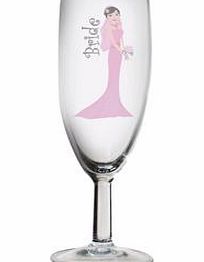 This stunning Fabulous Bride Flute is sure to go down a treat during the speeches on your wedding day! The traditional made glass flute has a printed image on of a lady dress in a long pink dress  written beside her is the word Bride. Fabulous Bride 