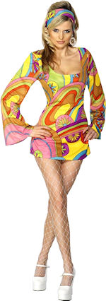 Unbranded Fancy Dress - Adult 60s Flower Power Costume Small