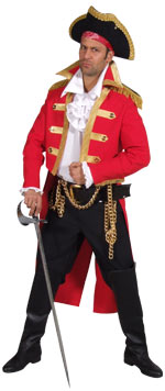 Unbranded Fancy Dress - Adult Admiral` Coat - Red
