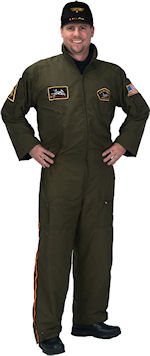 Unbranded Fancy Dress - Adult Armed Forces Pilot Suit with Cap