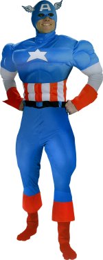 Unbranded Fancy Dress - Adult Captain America Super Hero Costume
